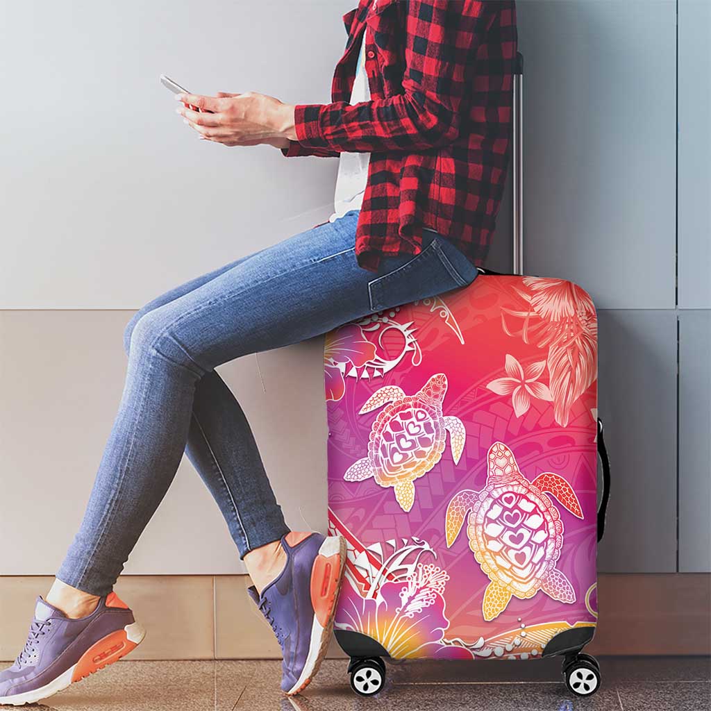 Polynesia Sea Turtle Couple Luggage Cover One Soul One Love
