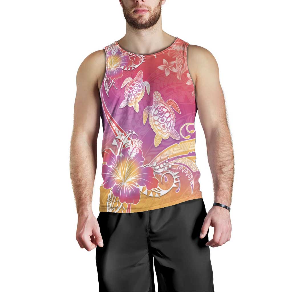 Polynesia Sea Turtle Couple Men Tank Top One Soul One Love