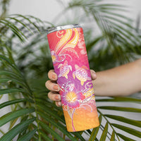 Polynesia Sea Turtle Couple Skinny Tumbler One Soul One Love