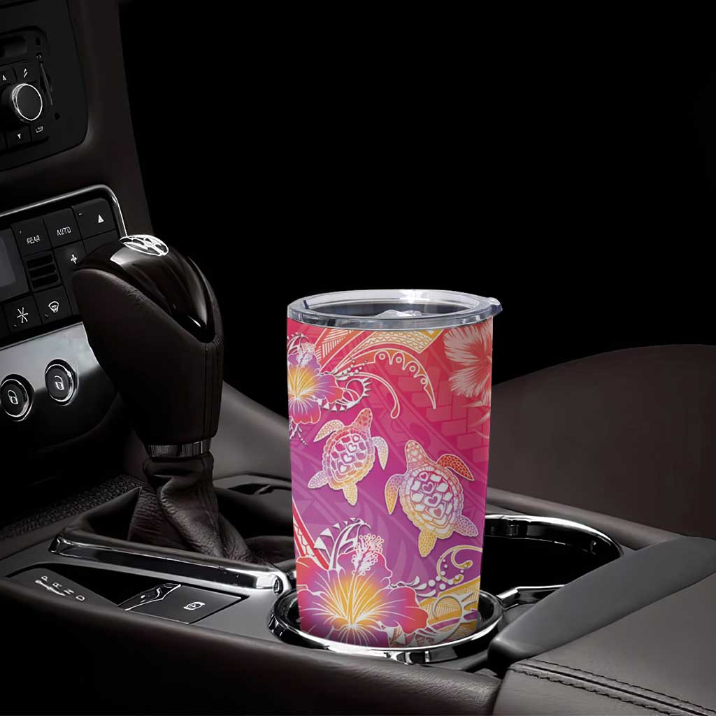 Polynesia Sea Turtle Couple Tumbler Cup One Soul One Love
