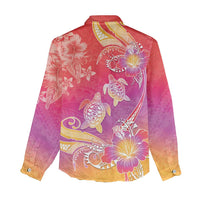 Polynesia Sea Turtle Couple Women Casual Shirt One Soul One Love