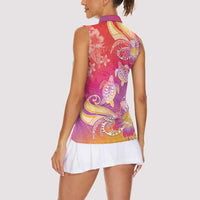 Polynesia Sea Turtle Couple Women Sleeveless Polo Shirt One Soul One Love