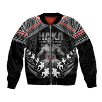 New Zealand Aotearoa Bomber Jacket Traditional Kapa Haka LT05 Unisex Black - Polynesian Pride