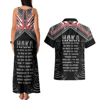 New Zealand Aotearoa Couples Matching Tank Maxi Dress and Hawaiian Shirt Traditional Kapa Haka LT05 - Polynesian Pride