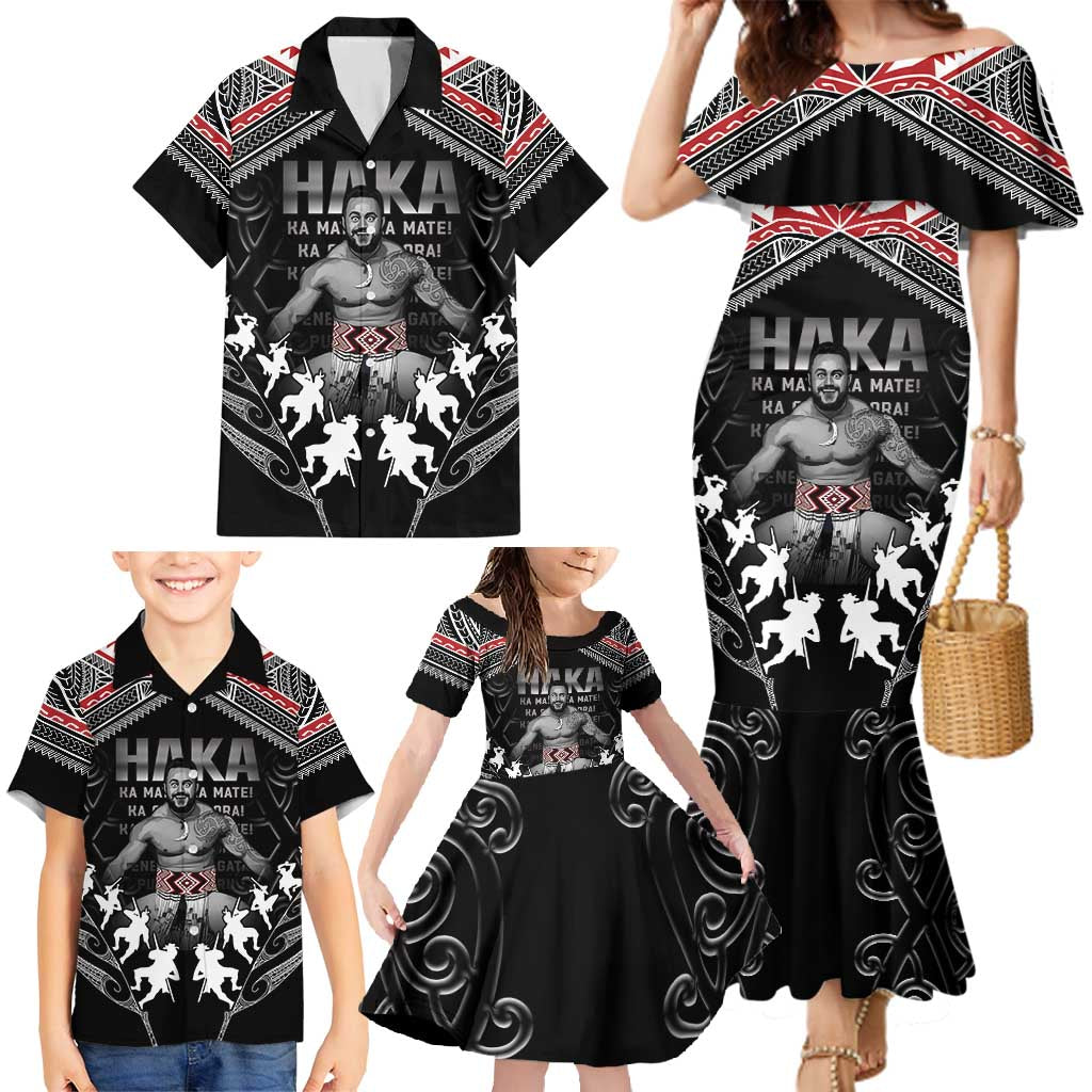 New Zealand Aotearoa Family Matching Mermaid Dress and Hawaiian Shirt Traditional Kapa Haka LT05 - Polynesian Pride