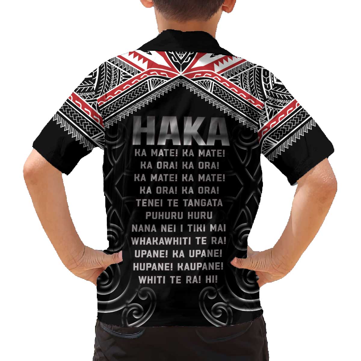 New Zealand Aotearoa Family Matching Off The Shoulder Long Sleeve Dress and Hawaiian Shirt Traditional Kapa Haka LT05 - Polynesian Pride