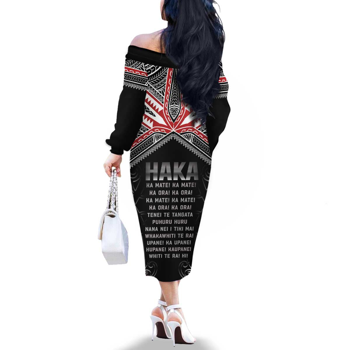 New Zealand Aotearoa Family Matching Off The Shoulder Long Sleeve Dress and Hawaiian Shirt Traditional Kapa Haka LT05 - Polynesian Pride