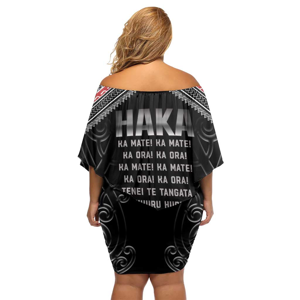 New Zealand Aotearoa Family Matching Off Shoulder Short Dress and Hawaiian Shirt Traditional Kapa Haka LT05 - Polynesian Pride