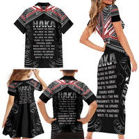 New Zealand Aotearoa Family Matching Short Sleeve Bodycon Dress and Hawaiian Shirt Traditional Kapa Haka LT05 - Polynesian Pride