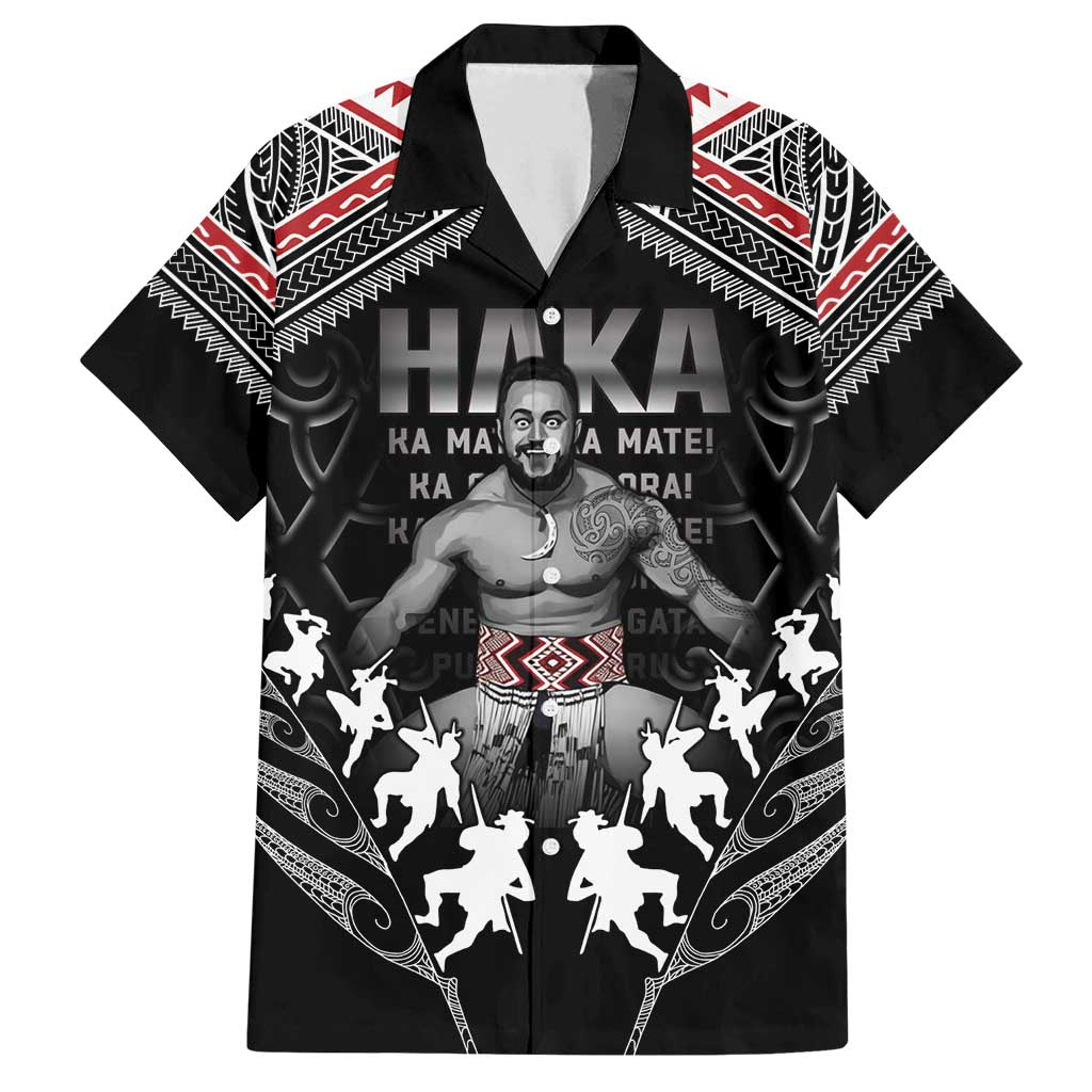 New Zealand Aotearoa Family Matching Tank Maxi Dress and Hawaiian Shirt Traditional Kapa Haka LT05 Dad's Shirt - Short Sleeve Black - Polynesian Pride
