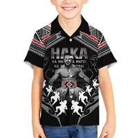 New Zealand Aotearoa Family Matching Tank Maxi Dress and Hawaiian Shirt Traditional Kapa Haka LT05 Son's Shirt Black - Polynesian Pride
