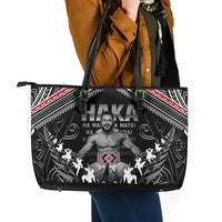New Zealand Aotearoa Leather Tote Bag Traditional Kapa Haka