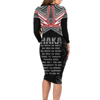 New Zealand Aotearoa Long Sleeve Bodycon Dress Traditional Kapa Haka LT05 - Polynesian Pride