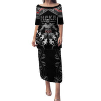 New Zealand Aotearoa Puletasi Traditional Kapa Haka LT05 Long Dress Black - Polynesian Pride