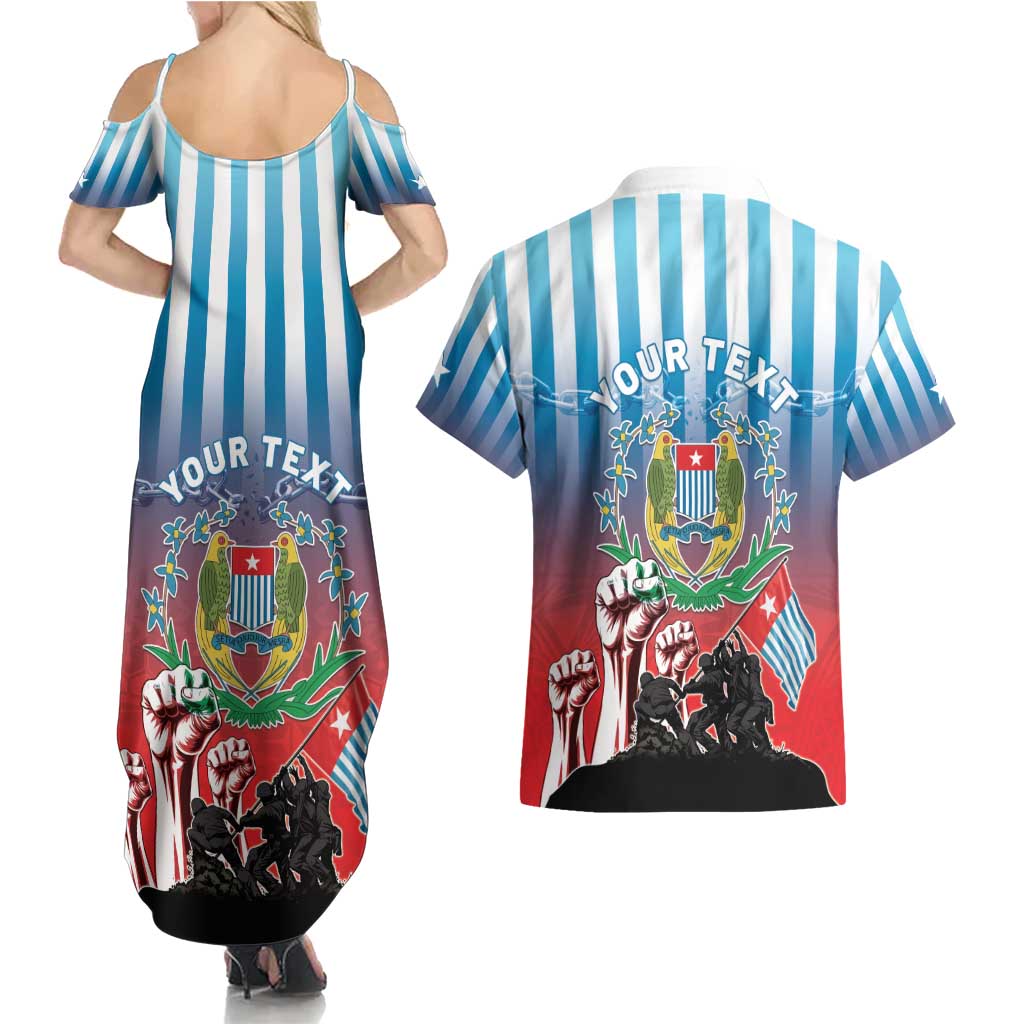 Personalised Free West Papua Couples Matching Summer Maxi Dress and Hawaiian Shirt One People One Soul Unique Style LT05 - Polynesian Pride