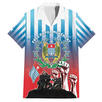 Personalised Free West Papua Family Matching Long Sleeve Bodycon Dress and Hawaiian Shirt One People One Soul Unique Style LT05 Dad's Shirt - Short Sleeve Blue - Polynesian Pride