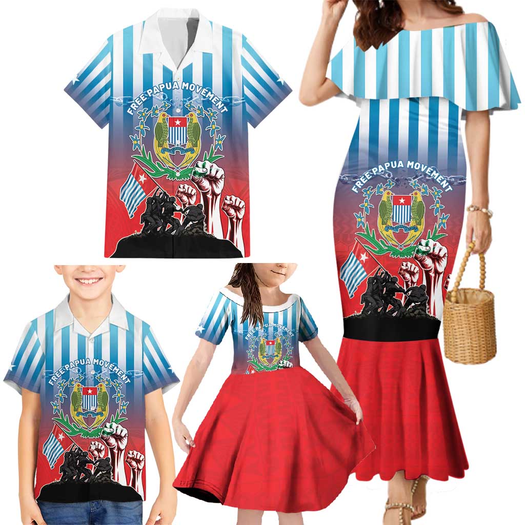 Personalised Free West Papua Family Matching Mermaid Dress and Hawaiian Shirt One People One Soul Unique Style LT05 - Polynesian Pride
