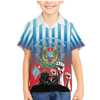 Personalised Free West Papua Family Matching Mermaid Dress and Hawaiian Shirt One People One Soul Unique Style LT05 Son's Shirt Blue - Polynesian Pride