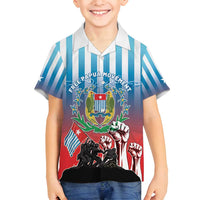 Personalised Free West Papua Family Matching Tank Maxi Dress and Hawaiian Shirt One People One Soul Unique Style LT05 Son's Shirt Blue - Polynesian Pride