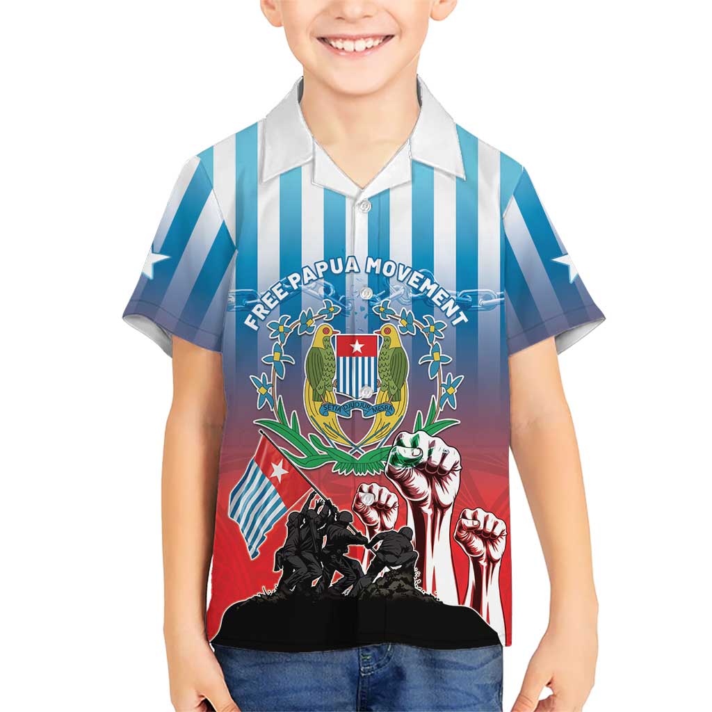 Personalised Free West Papua Kid Hawaiian Shirt One People One Soul Unique Style LT05 Kid Blue - Polynesian Pride