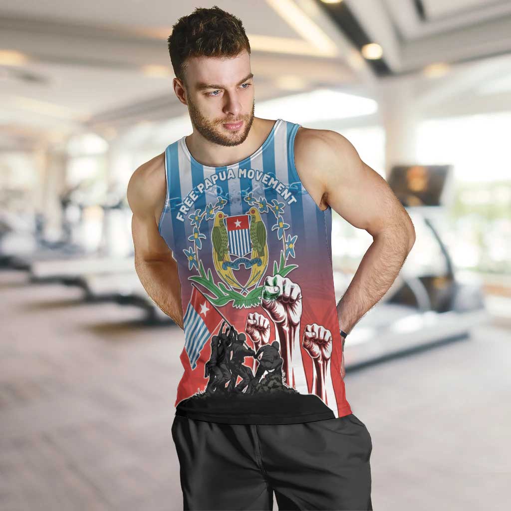 Personalised Free West Papua Men Tank Top One People One Soul Unique Style - Polynesian Pride