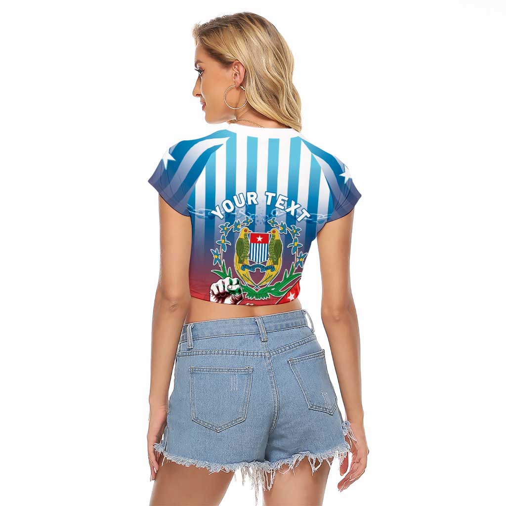Personalised Free West Papua Raglan Cropped T Shirt One People One Soul Unique Style - Polynesian Pride