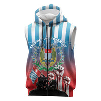 Personalised Free West Papua Sleeveless Zip Hoodie One People One Soul Unique Style - Polynesian Pride