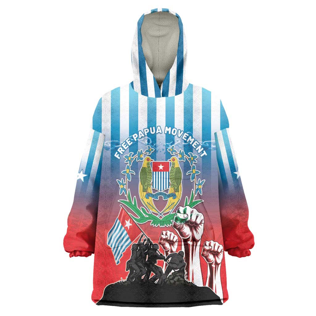 Personalised Free West Papua Wearable Blanket Hoodie One People One Soul Unique Style - Polynesian Pride