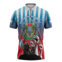 Personalised Free West Papua Zipper Polo Shirt One People One Soul Unique Style - Polynesian Pride