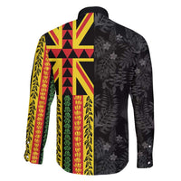 Hawaii Maoli Spirit Family Matching Off Shoulder Maxi Dress and Hawaiian Shirt Kakau Pattern With Flower Lei LT05 - Polynesian Pride