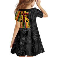 Hawaii Maoli Spirit Family Matching Tank Maxi Dress and Hawaiian Shirt Kakau Pattern With Flower Lei LT05 - Polynesian Pride