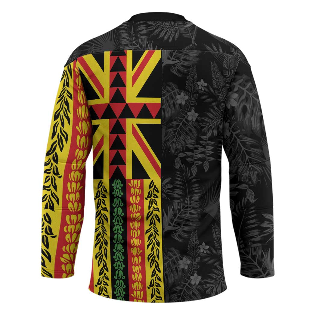 Hawaii Maoli Spirit Hockey Jersey Kakau Pattern With Flower Lei - Polynesian Pride