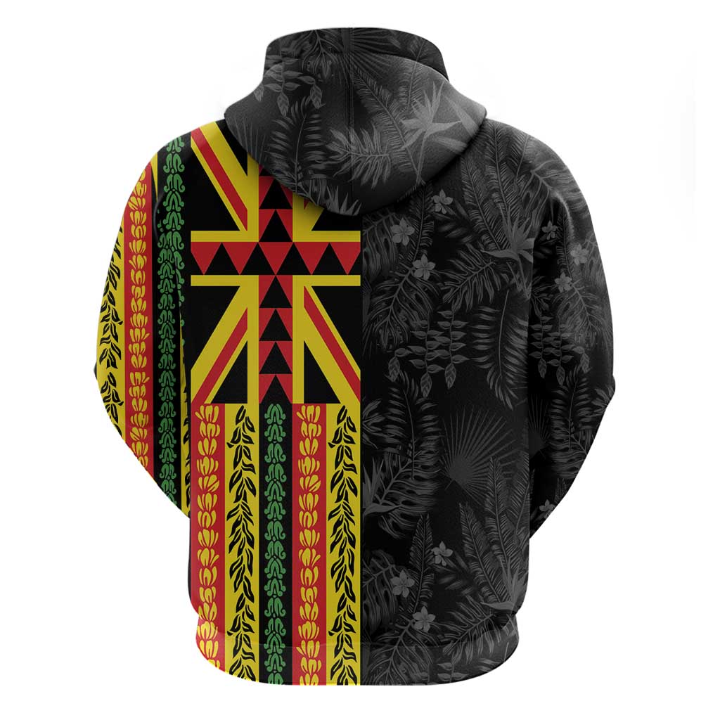 Hawaii Maoli Spirit Hoodie Kakau Pattern With Flower Lei LT05 - Polynesian Pride