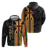 Hawaii Maoli Spirit Hoodie Kakau Pattern With Flower Lei LT05 - Polynesian Pride