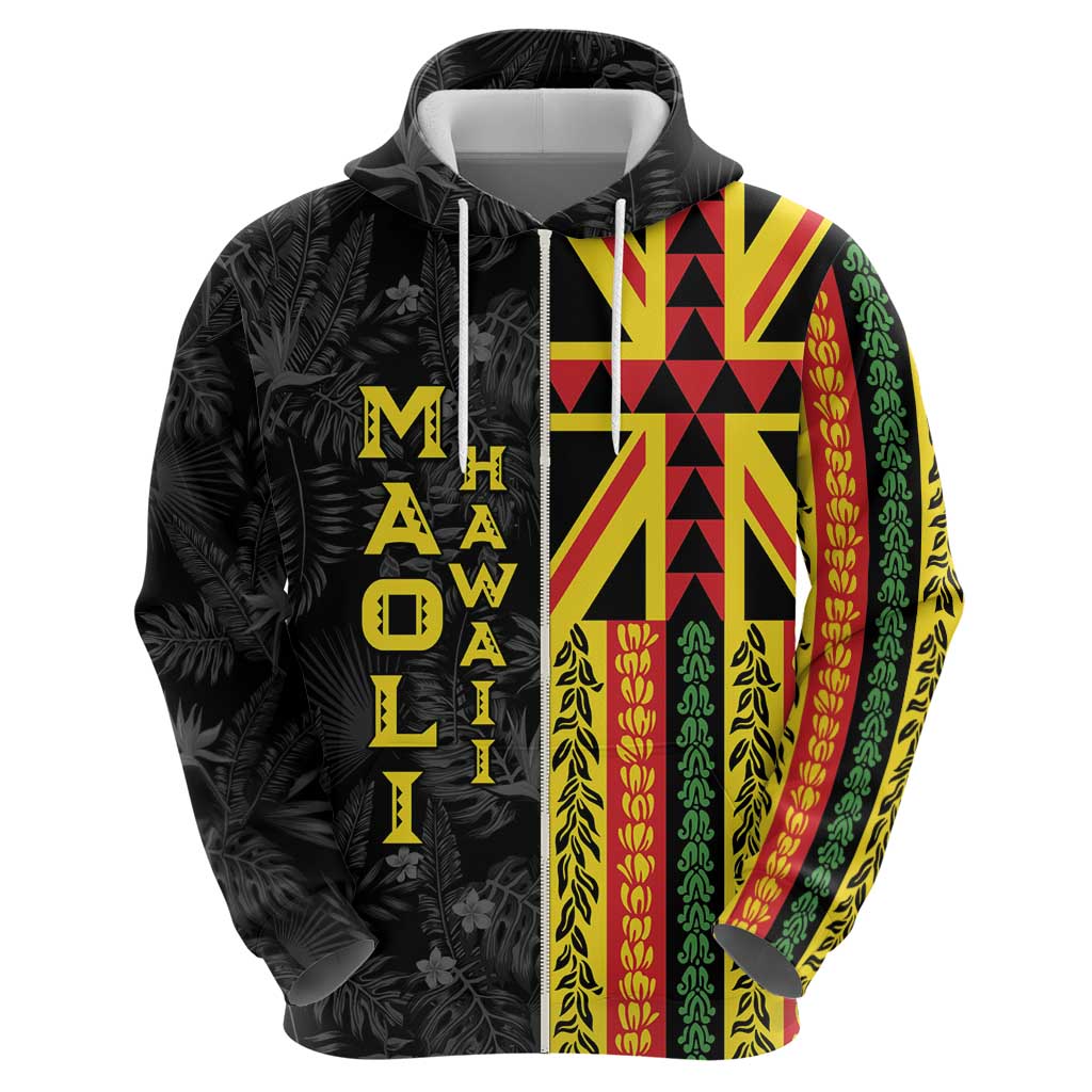 Hawaii Maoli Spirit Hoodie Kakau Pattern With Flower Lei LT05 - Polynesian Pride