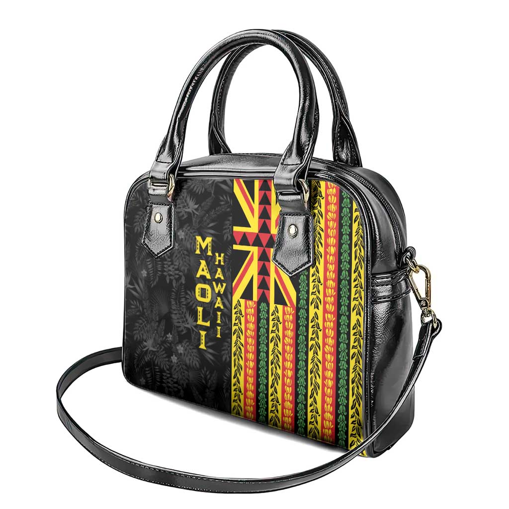 Hawaii Maoli Spirit Shoulder Handbag Kakau Pattern With Flower Lei LT05 - Polynesian Pride