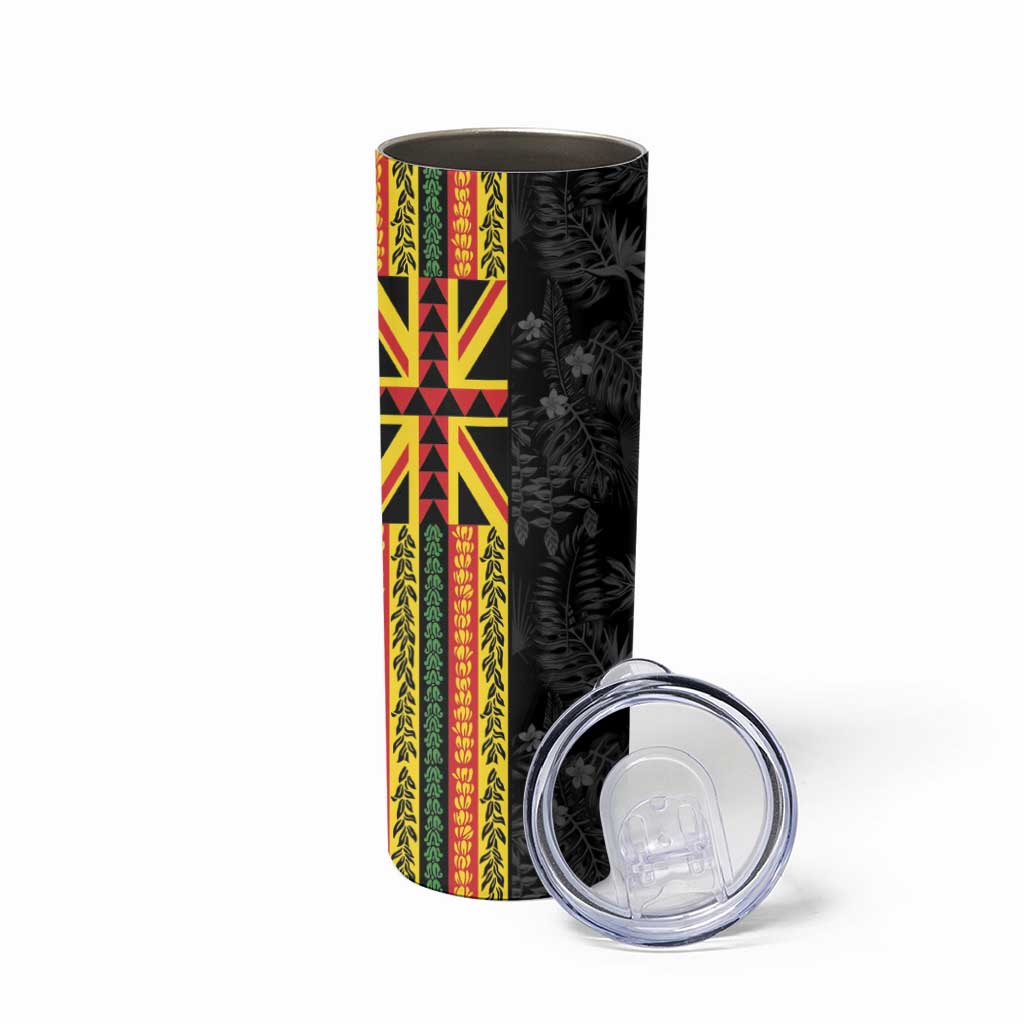Hawaii Maoli Spirit Skinny Tumbler Kakau Pattern With Flower Lei LT05 - Polynesian Pride