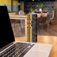 Hawaii Maoli Spirit Skinny Tumbler Kakau Pattern With Flower Lei LT05 - Polynesian Pride