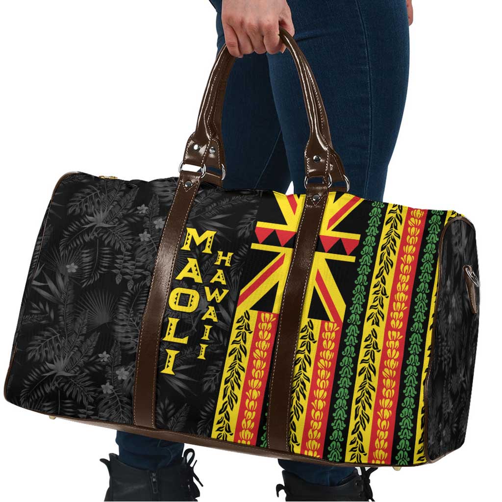 Hawaii Maoli Spirit Travel Bag Kakau Pattern With Flower Lei LT05 - Polynesian Pride