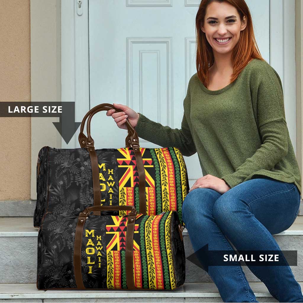 Hawaii Maoli Spirit Travel Bag Kakau Pattern With Flower Lei LT05 - Polynesian Pride