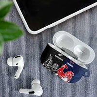 France And New Zealand Rugby AirPods Case Les Bleus Rooster With Maori Tiki LT05 - Polynesian Pride