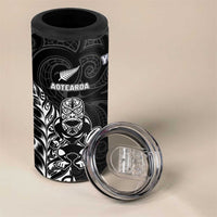 France And New Zealand Rugby Custom 4 in 1 Can Cooler Tumbler Les Bleus Rooster With Maori Tiki LT05 - Polynesian Pride
