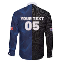 France And New Zealand Rugby Custom Family Matching Off Shoulder Maxi Dress and Hawaiian Shirt Les Bleus Rooster With Maori Tiki LT05 - Polynesian Pride