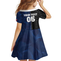 France And New Zealand Rugby Custom Family Matching Short Sleeve Bodycon Dress and Hawaiian Shirt Les Bleus Rooster With Maori Tiki LT05 - Polynesian Pride