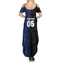France And New Zealand Rugby Custom Family Matching Summer Maxi Dress and Hawaiian Shirt Les Bleus Rooster With Maori Tiki LT05 - Polynesian Pride