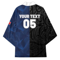 France And New Zealand Rugby Custom Kimono Les Bleus Rooster With Maori Tiki LT05 - Polynesian Pride