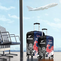 France And New Zealand Rugby Luggage Cover Les Bleus Rooster With Maori Tiki - Polynesian Pride