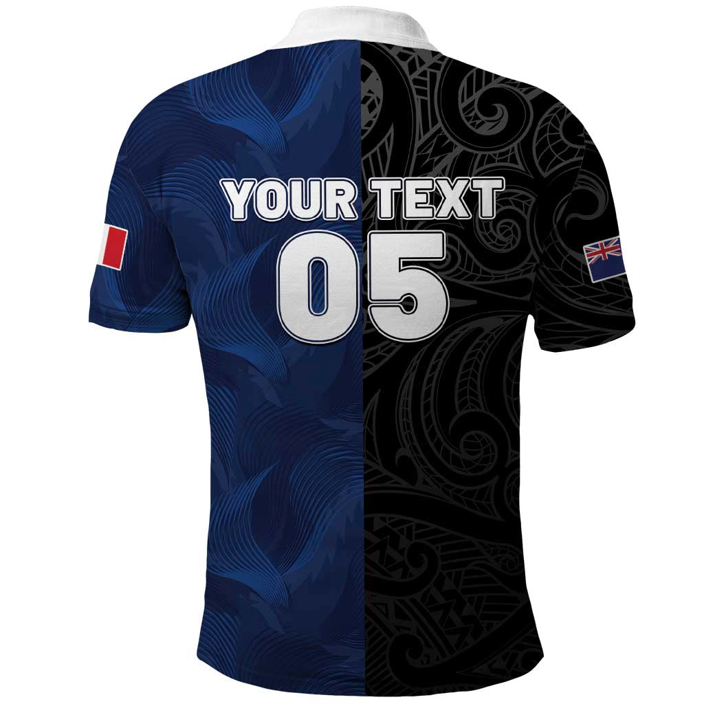 France And New Zealand Rugby Custom Polo Shirt Les Bleus Rooster With Maori Tiki LT05 - Polynesian Pride