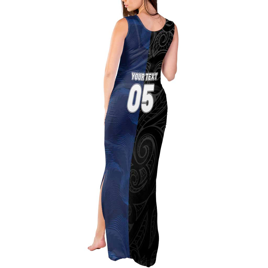 France And New Zealand Rugby Custom Tank Maxi Dress Les Bleus Rooster With Maori Tiki LT05 - Polynesian Pride