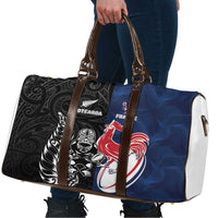 France And New Zealand Rugby Travel Bag Les Bleus Rooster With Maori Tiki LT05 - Polynesian Pride